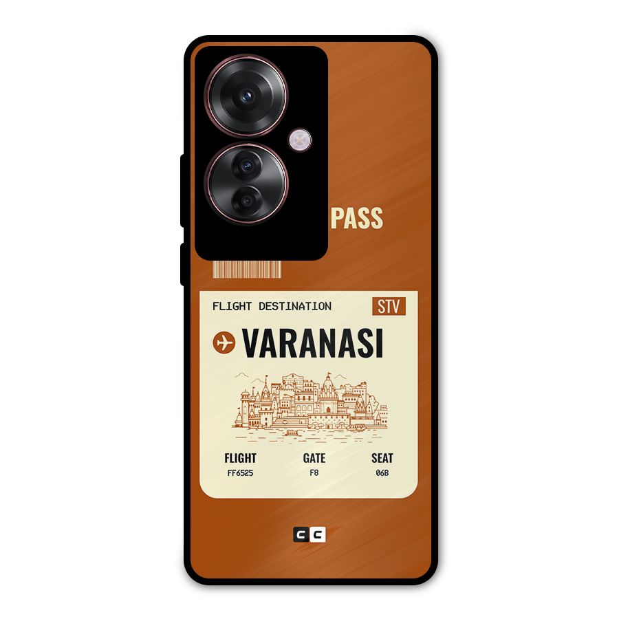 Varanasi Boarding Pass Metal Back Case for Oppo F25 Pro