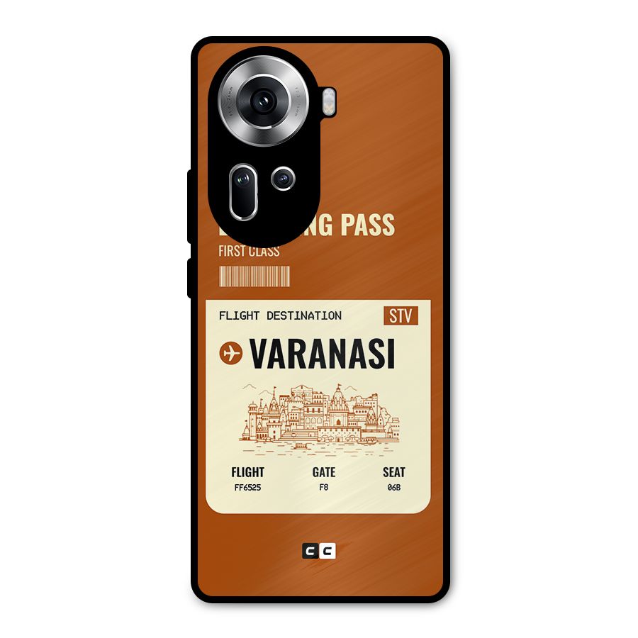 Varanasi Boarding Pass Metal Back Case for Oppo Reno11 5G