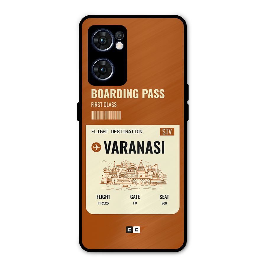 Varanasi Boarding Pass Metal Back Case for Oppo Reno7 5G