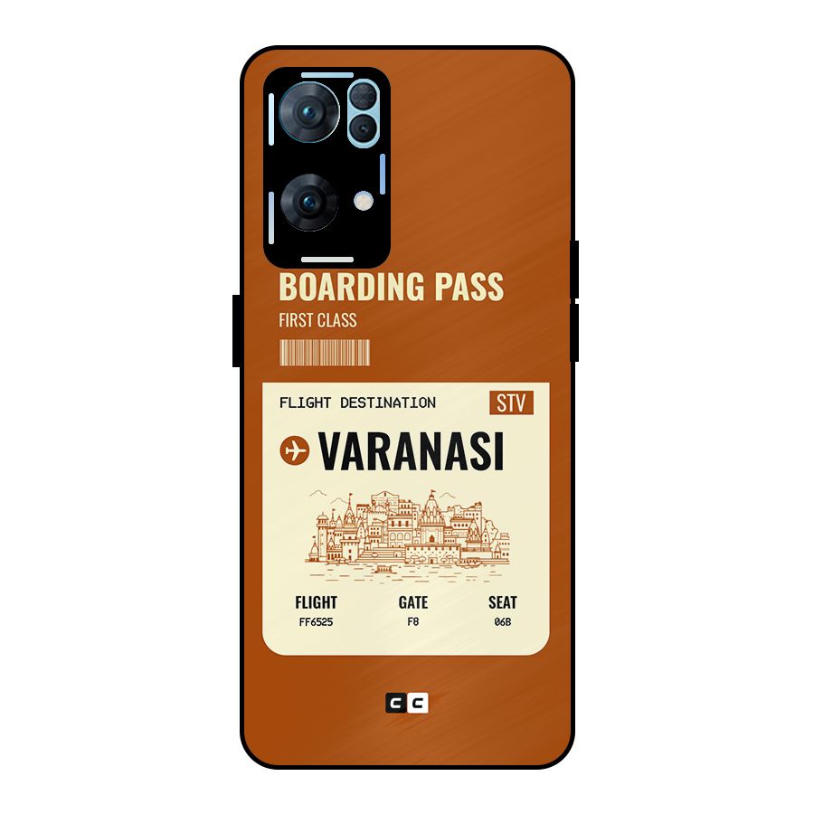 Varanasi Boarding Pass Metal Back Case for Oppo Reno7 Pro 5G