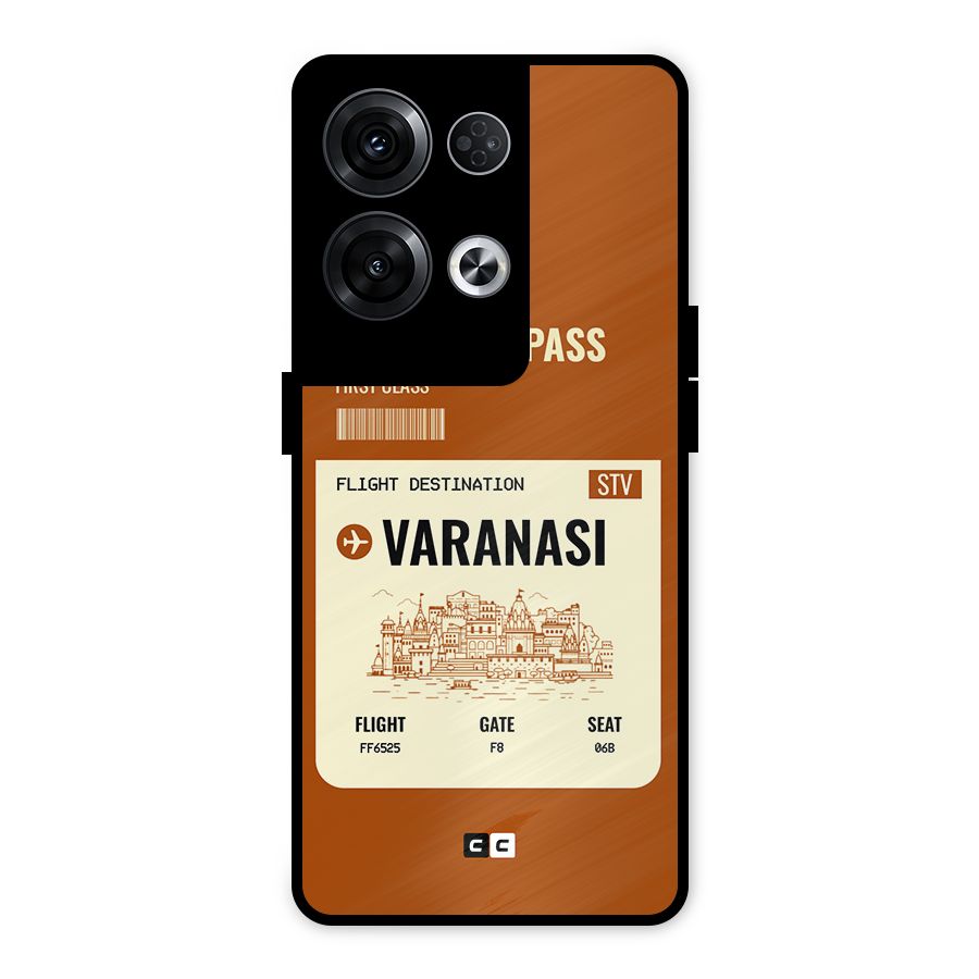 Varanasi Boarding Pass Metal Back Case for Oppo Reno8 Pro 5G