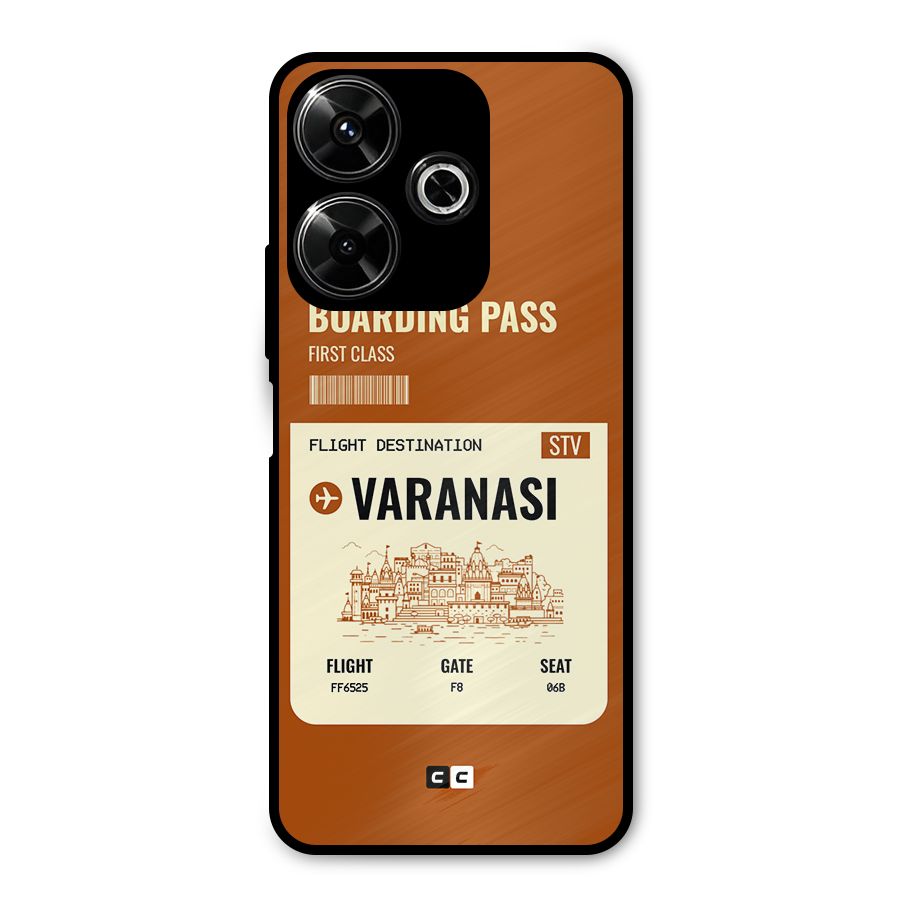 Varanasi Boarding Pass Metal Back Case for Poco M6 Plus