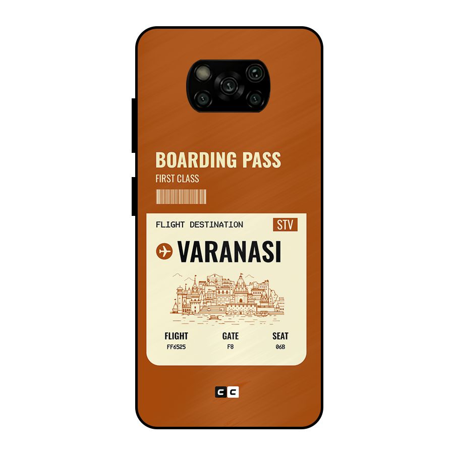 Varanasi Boarding Pass Metal Back Case for Poco X3