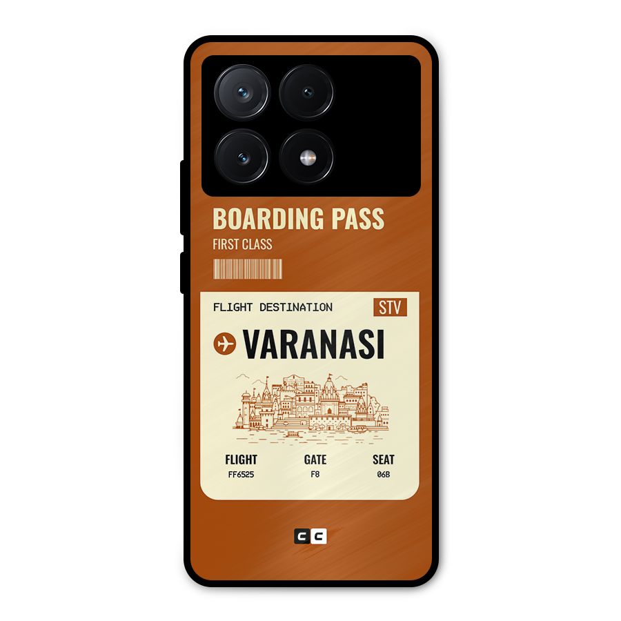 Varanasi Boarding Pass Metal Back Case for Poco X6 Pro