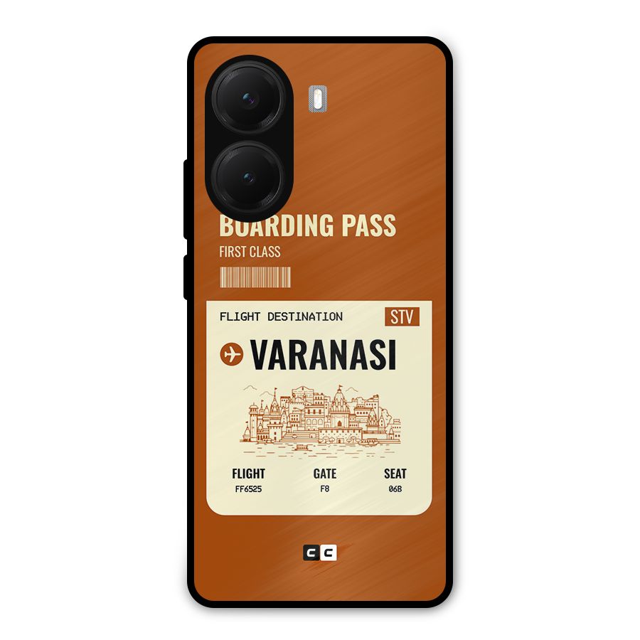 Varanasi Boarding Pass Metal Back Case for Poco X7 Pro