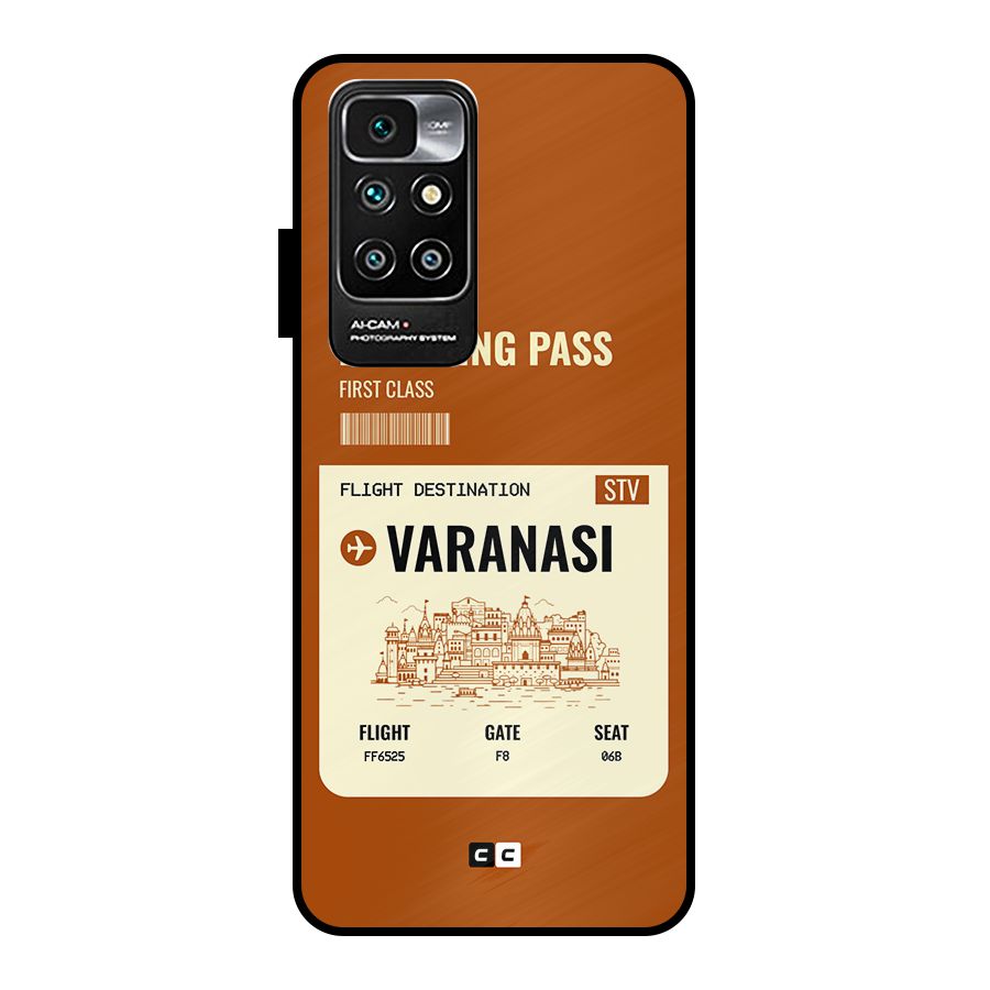 Varanasi Boarding Pass Metal Back Case for Redmi 10 Prime