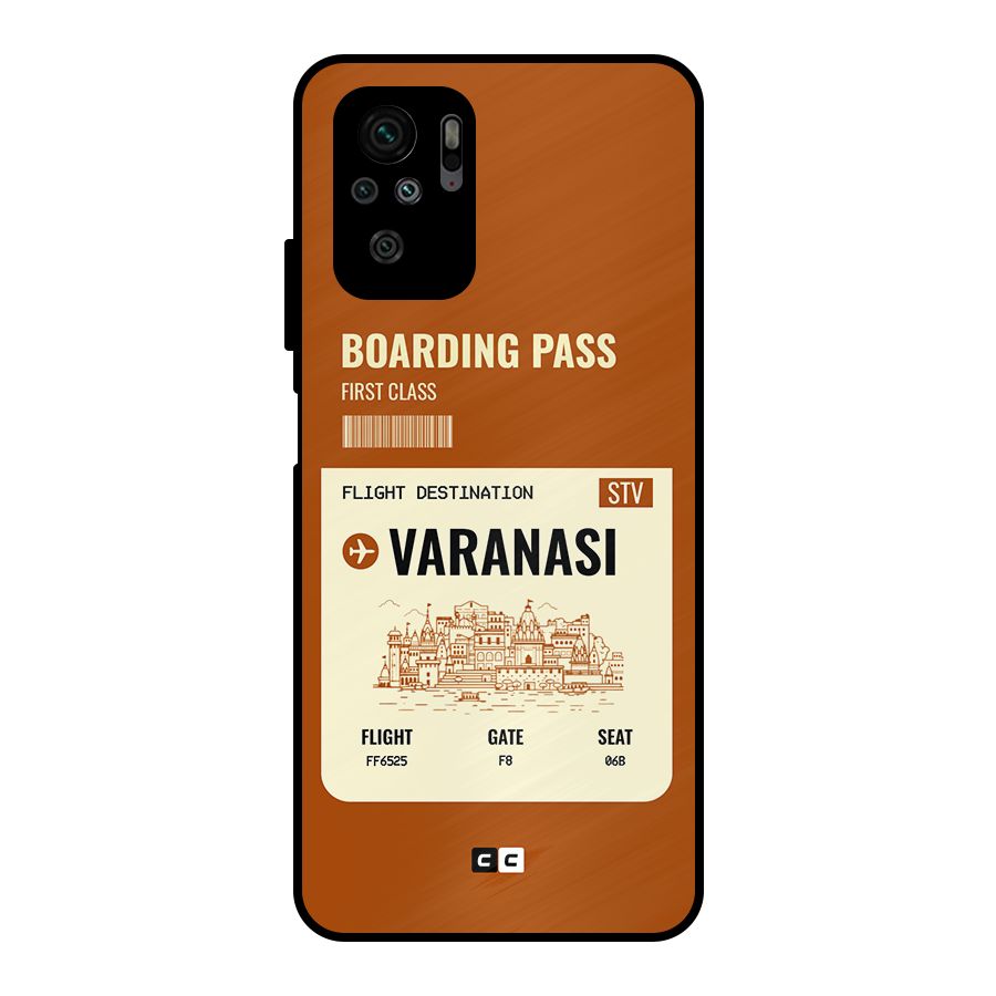 Varanasi Boarding Pass Metal Back Case for Redmi Note 10S