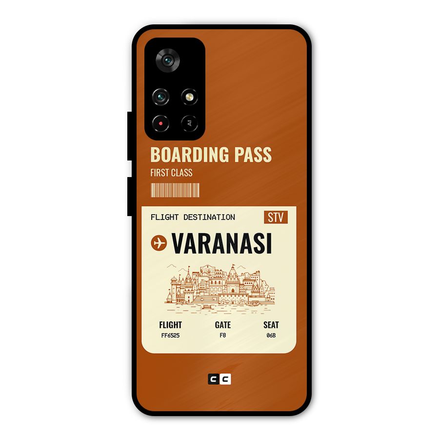 Varanasi Boarding Pass Metal Back Case for Redmi Note 11T 5G