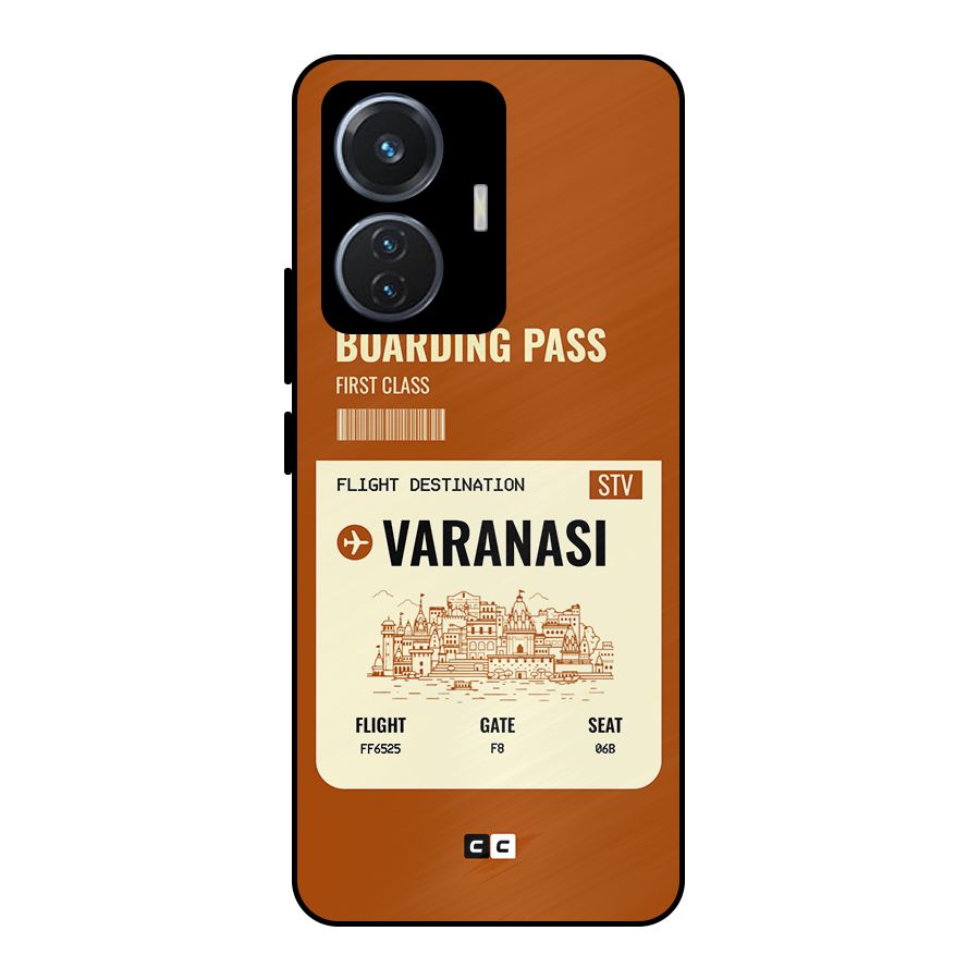 Varanasi Boarding Pass Metal Back Case for Vivo T1 44W