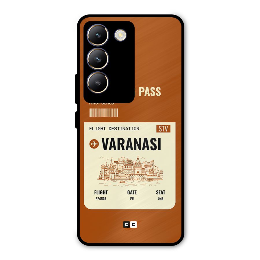 Varanasi Boarding Pass Metal Back Case for Vivo T3 5G