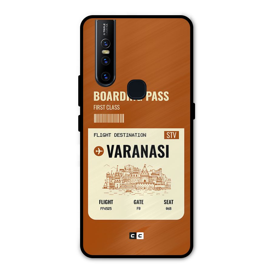 Varanasi Boarding Pass Metal Back Case for Vivo V15