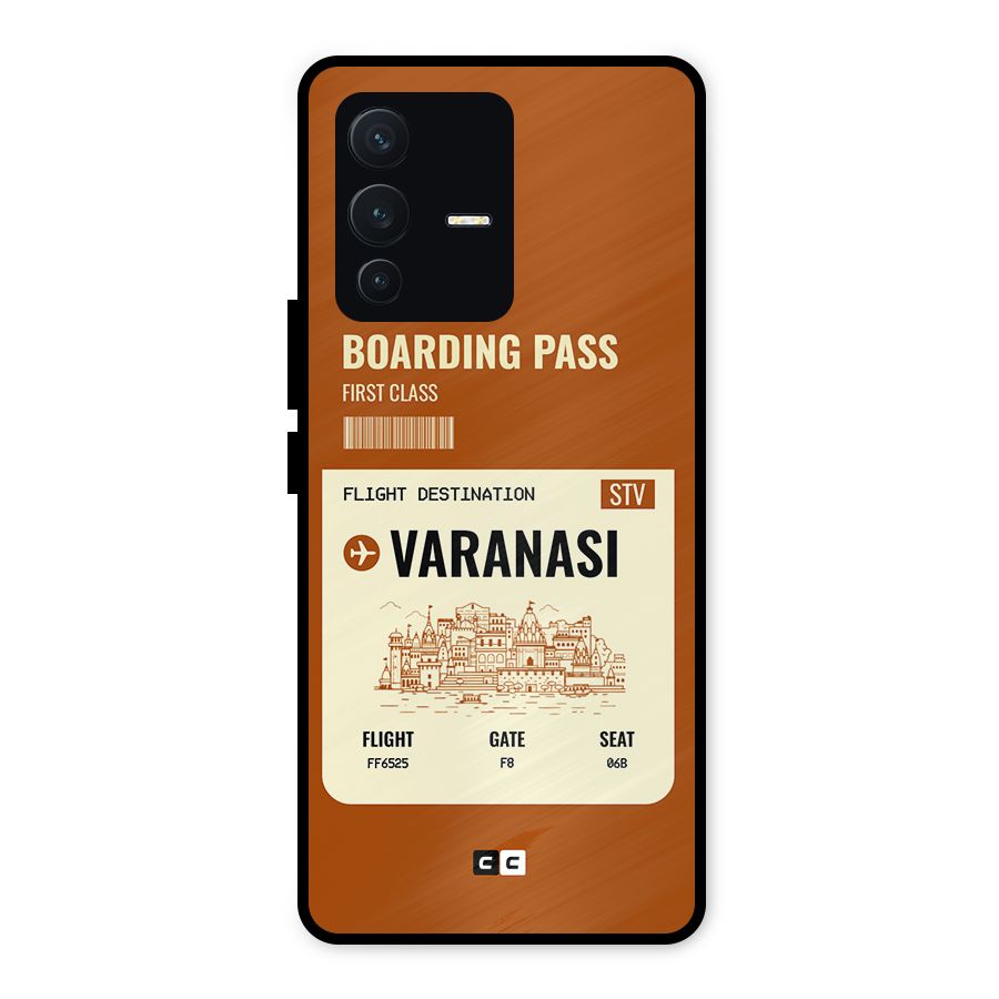 Varanasi Boarding Pass Metal Back Case for Vivo V23 5G