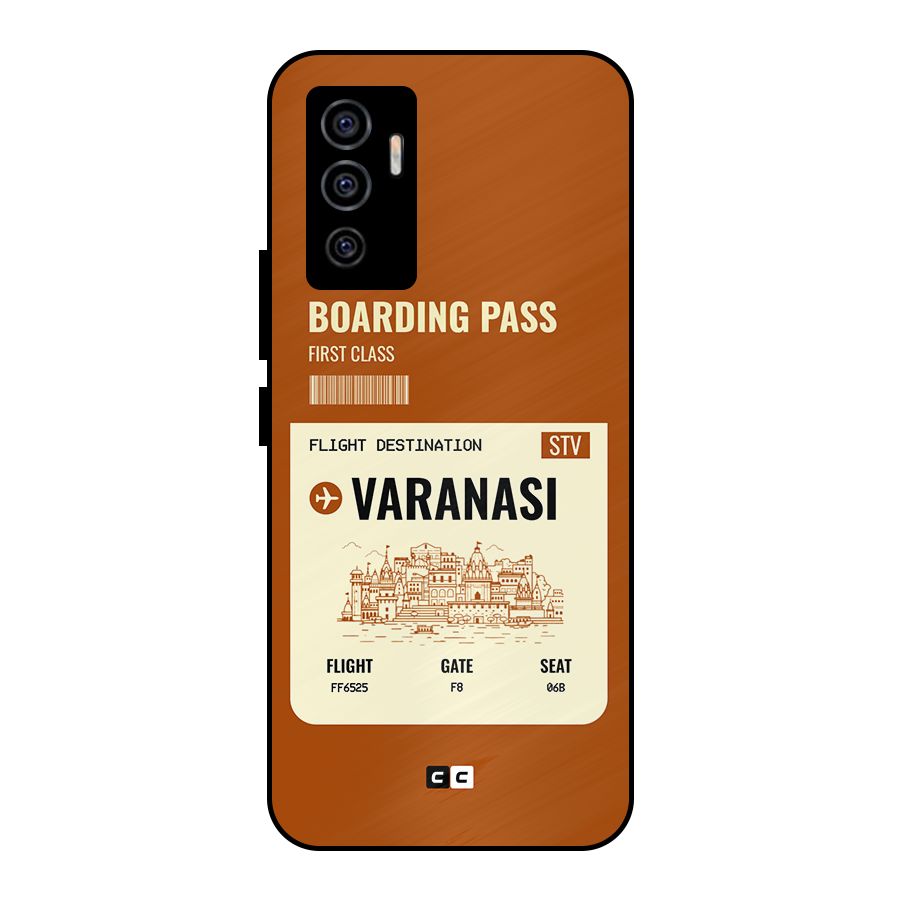 Varanasi Boarding Pass Metal Back Case for Vivo V23e