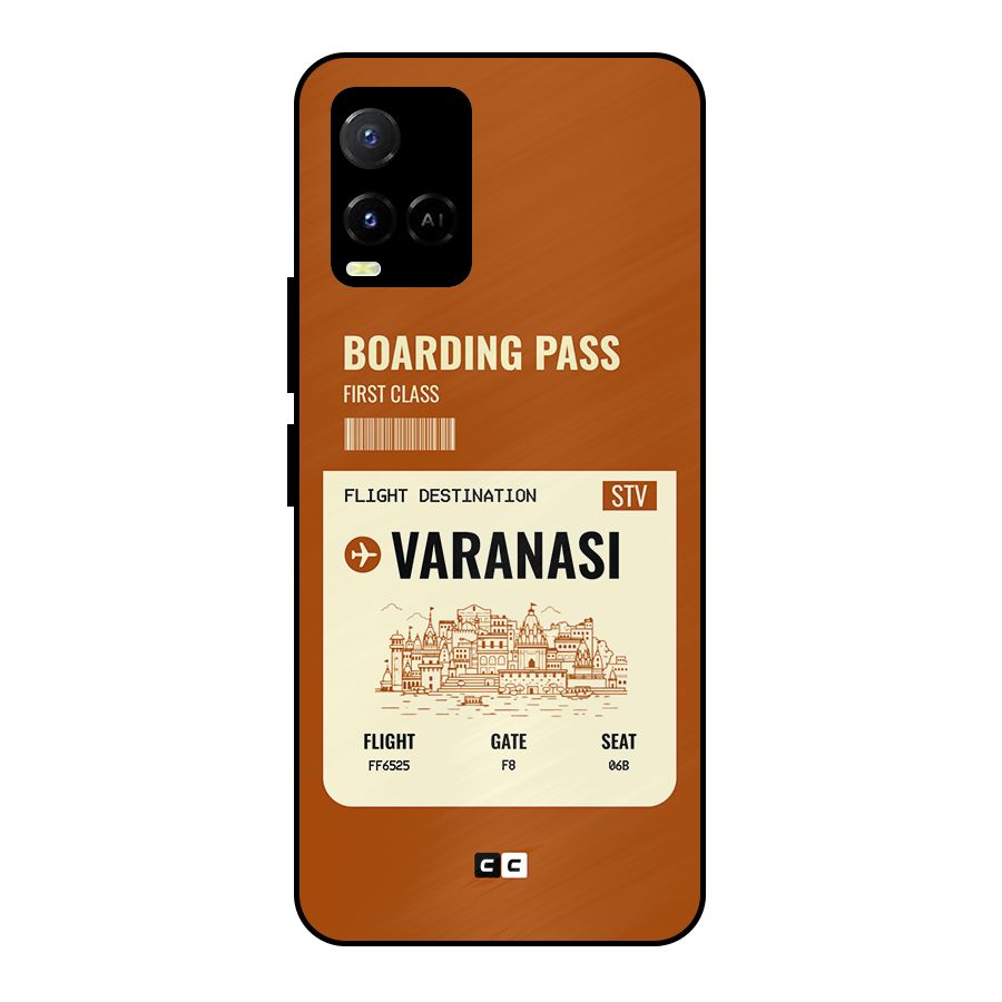 Varanasi Boarding Pass Metal Back Case for Vivo Y21