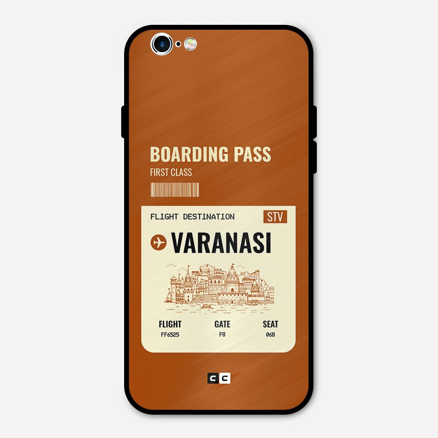 Varanasi Boarding Pass Metal Back Case for iPhone 6 6s