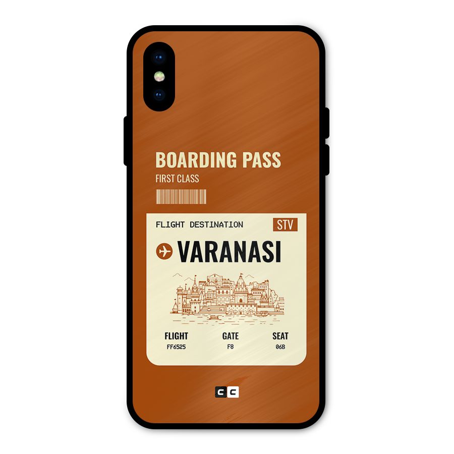 Varanasi Boarding Pass Metal Back Case for iPhone X