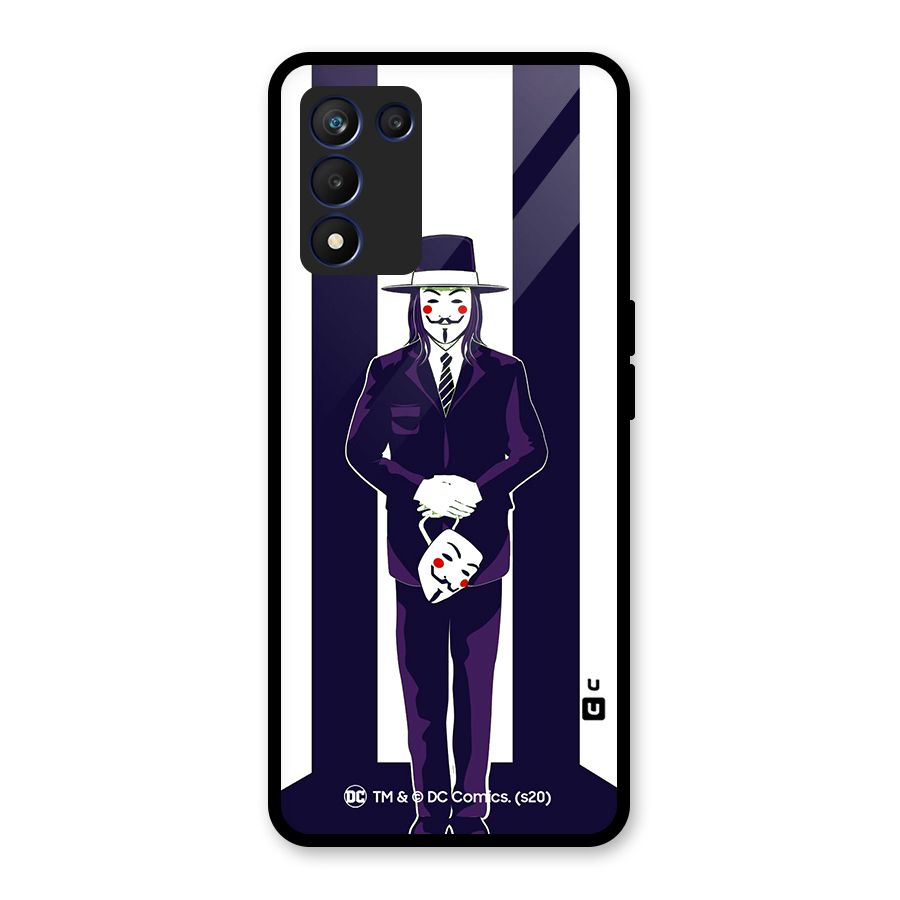 Vendetta Gentleman Holding Mask Illustration Glass Back Case for Realme 9 5G Speed