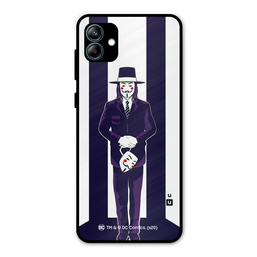 Vendetta Gentleman Holding Mask Illustration Metal Back Case for Galaxy A04