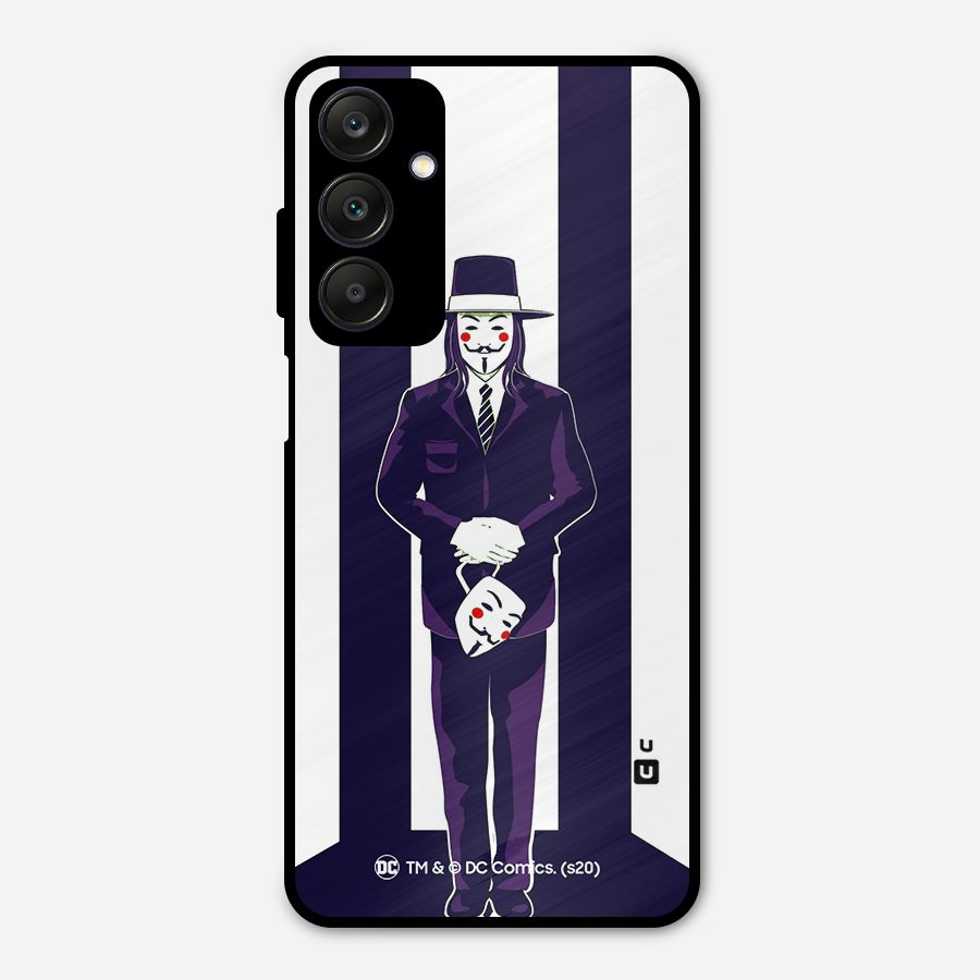 Vendetta Gentleman Holding Mask Illustration Metal Back Case for Galaxy A25 5G
