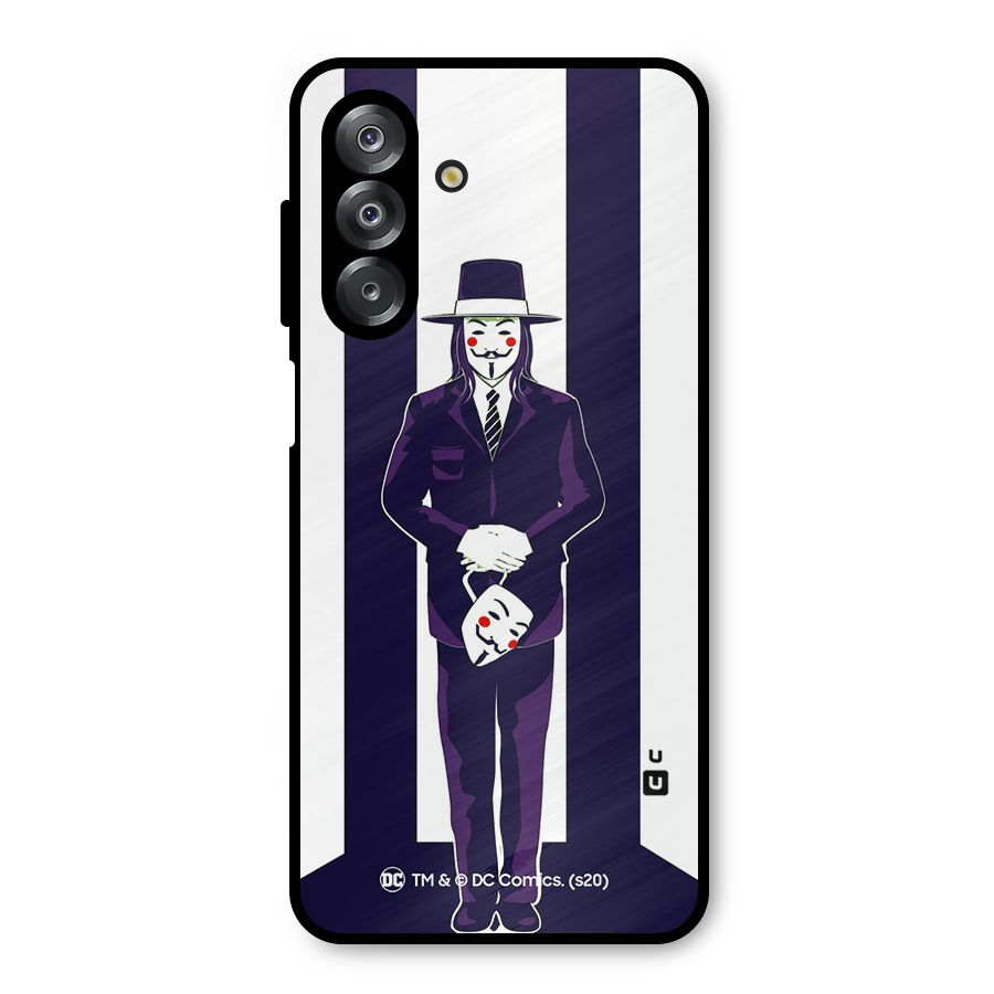 Vendetta Gentleman Holding Mask Illustration Metal Back Case for Galaxy A26
