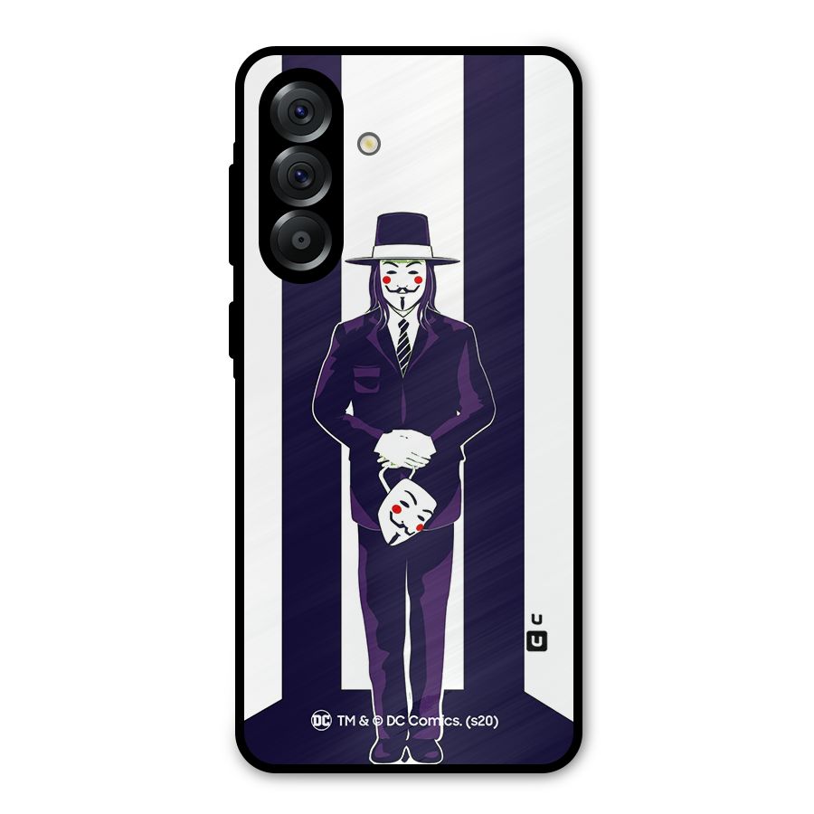Vendetta Gentleman Holding Mask Illustration Metal Back Case for Galaxy A36