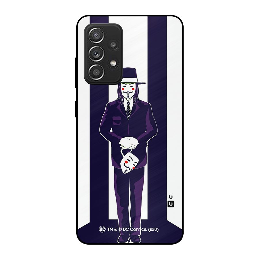 Vendetta Gentleman Holding Mask Illustration Metal Back Case for Galaxy A52