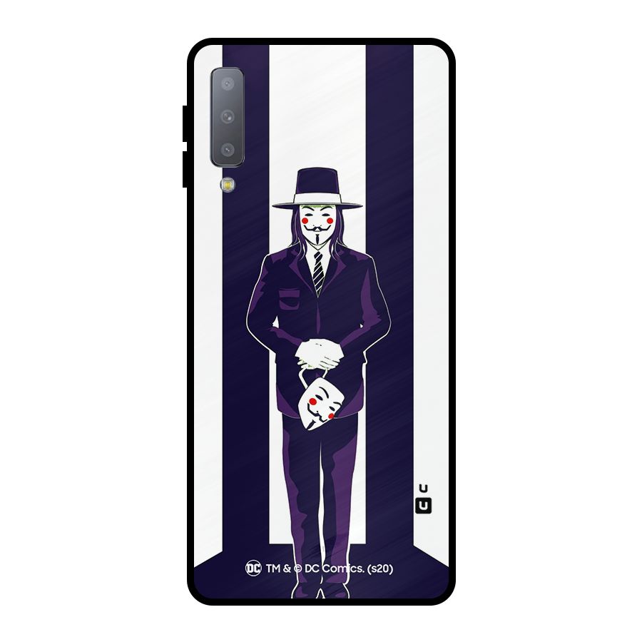 Vendetta Gentleman Holding Mask Illustration Metal Back Case for Galaxy A7 (2018)