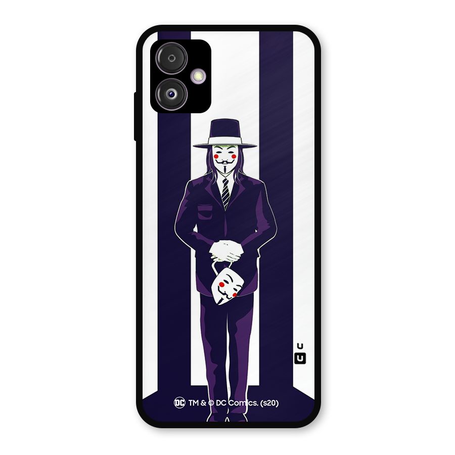 Vendetta Gentleman Holding Mask Illustration Metal Back Case for Galaxy F14