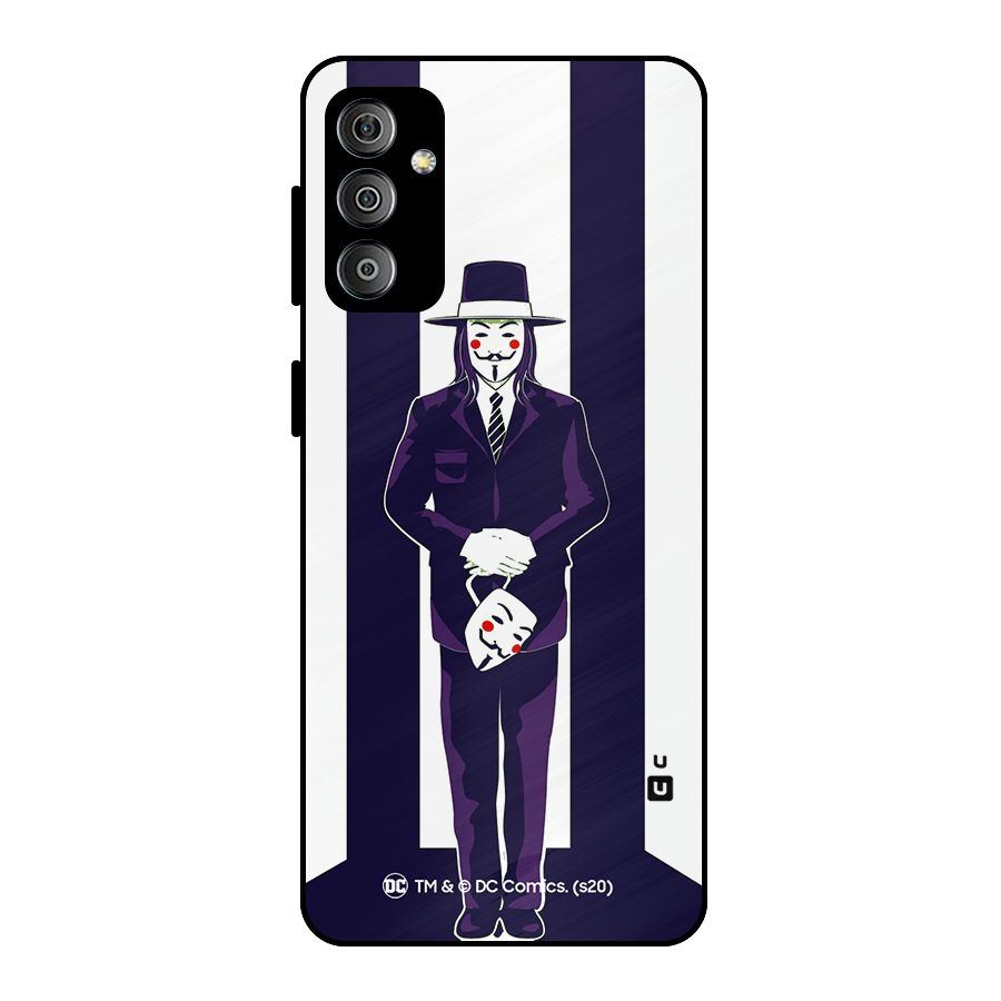 Vendetta Gentleman Holding Mask Illustration Metal Back Case for Galaxy F23