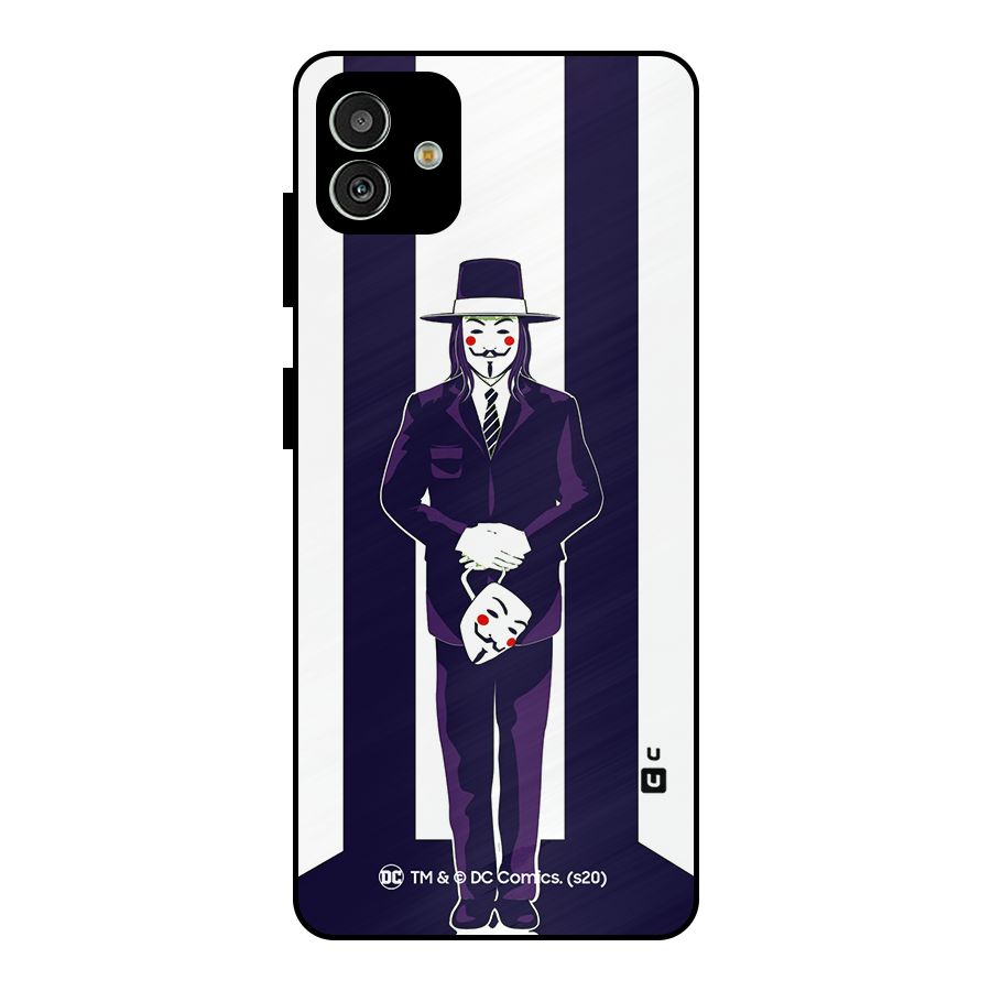 Vendetta Gentleman Holding Mask Illustration Metal Back Case for Galaxy M13 5G