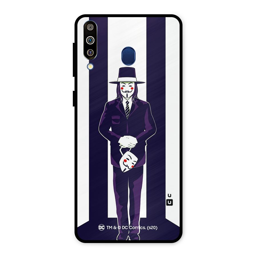 Vendetta Gentleman Holding Mask Illustration Metal Back Case for Galaxy M30