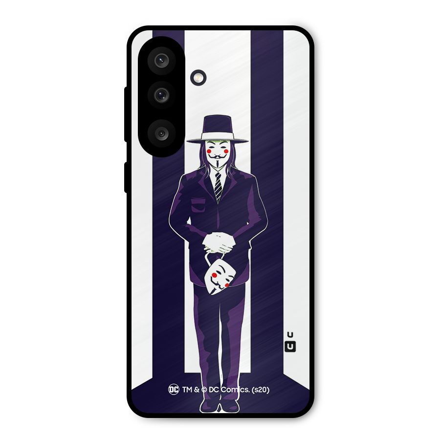 Vendetta Gentleman Holding Mask Illustration Metal Back Case for Galaxy M56