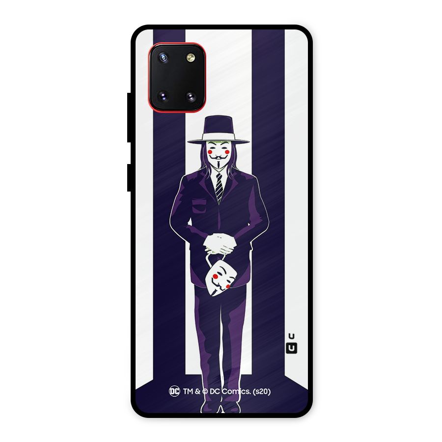 Vendetta Gentleman Holding Mask Illustration Metal Back Case for Galaxy Note 10 Lite