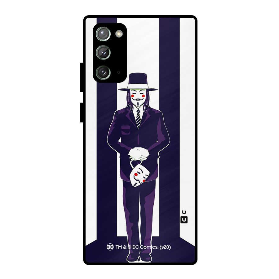 Vendetta Gentleman Holding Mask Illustration Metal Back Case for Galaxy Note 20