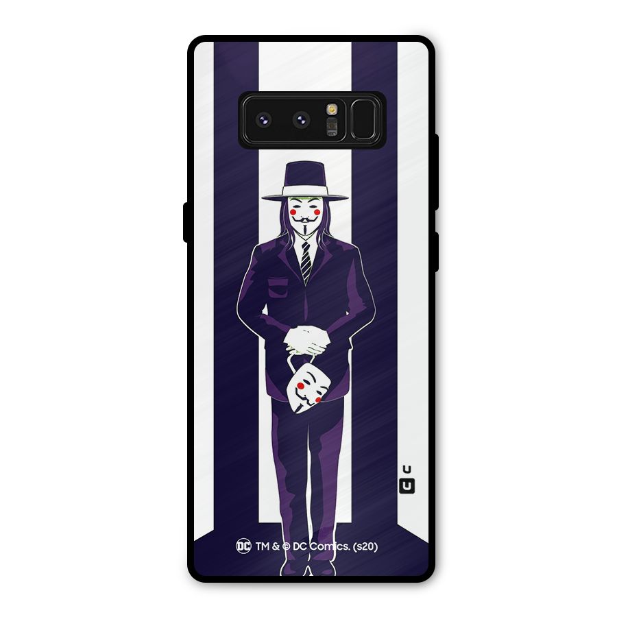 Vendetta Gentleman Holding Mask Illustration Metal Back Case for Galaxy Note 8