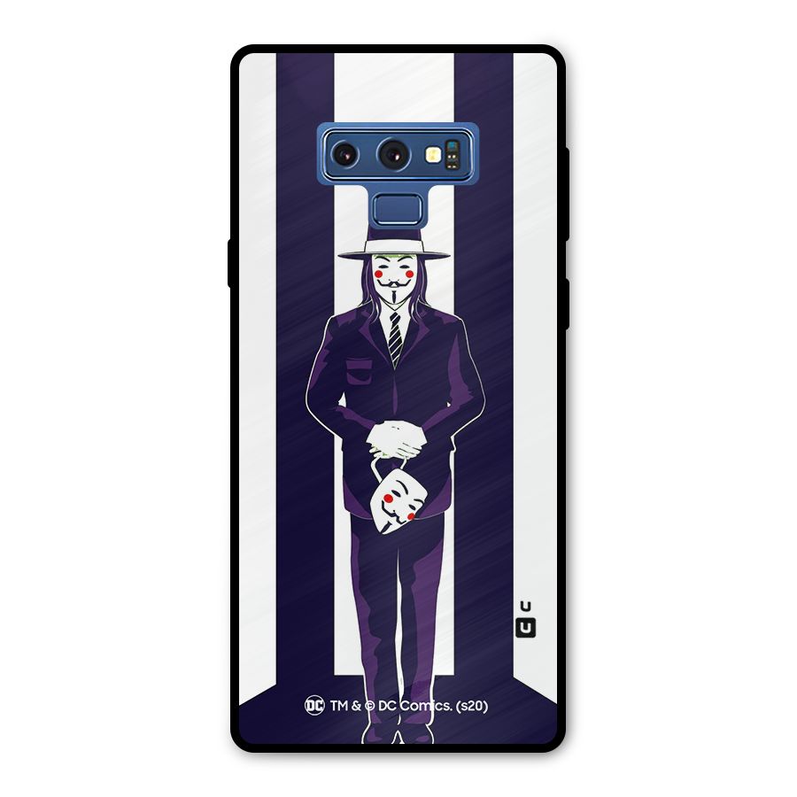 Vendetta Gentleman Holding Mask Illustration Metal Back Case for Galaxy Note 9