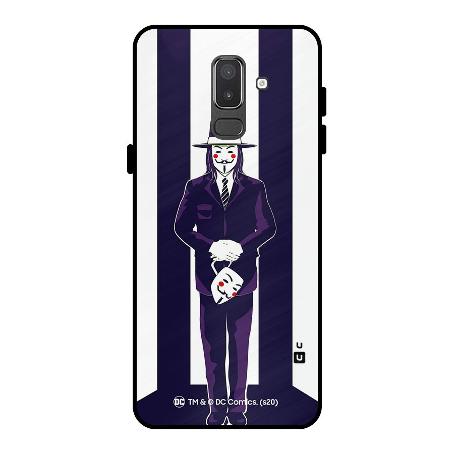 Vendetta Gentleman Holding Mask Illustration Metal Back Case for Galaxy On8 (2018)