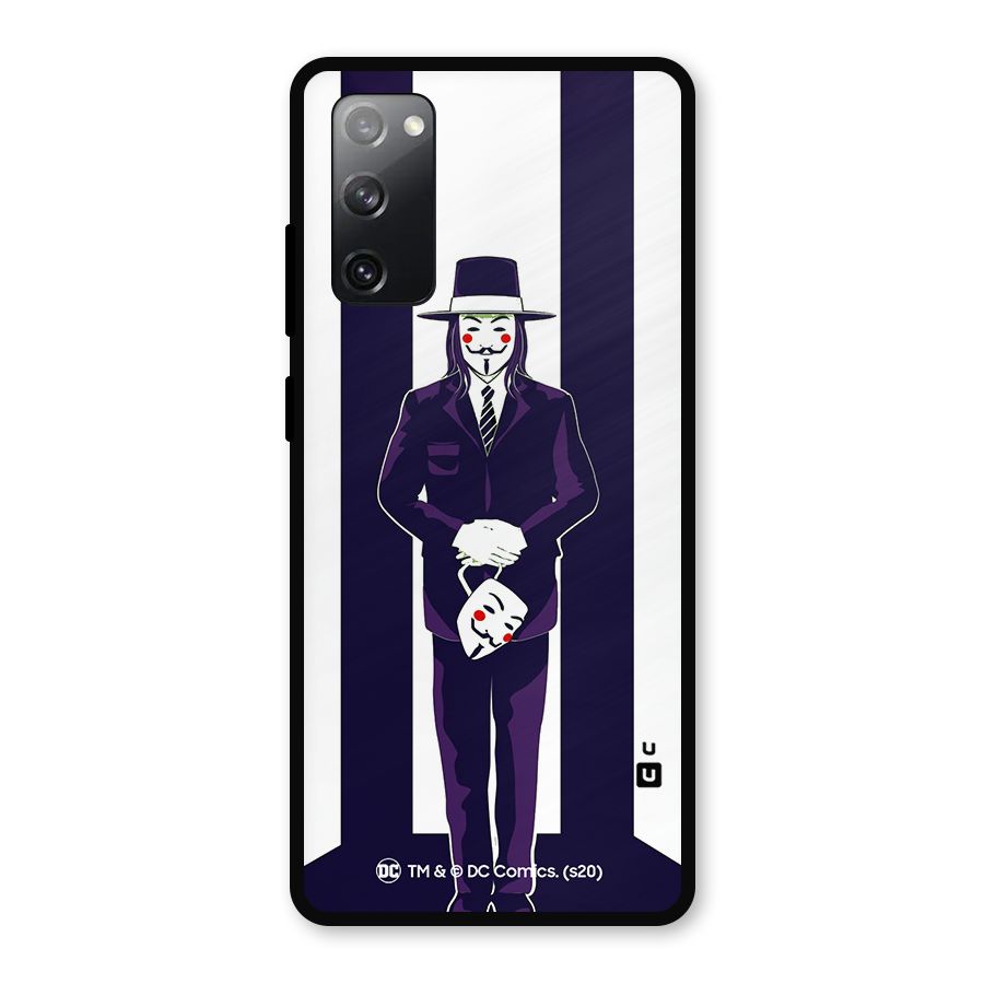 Vendetta Gentleman Holding Mask Illustration Metal Back Case for Galaxy S20 FE 5G