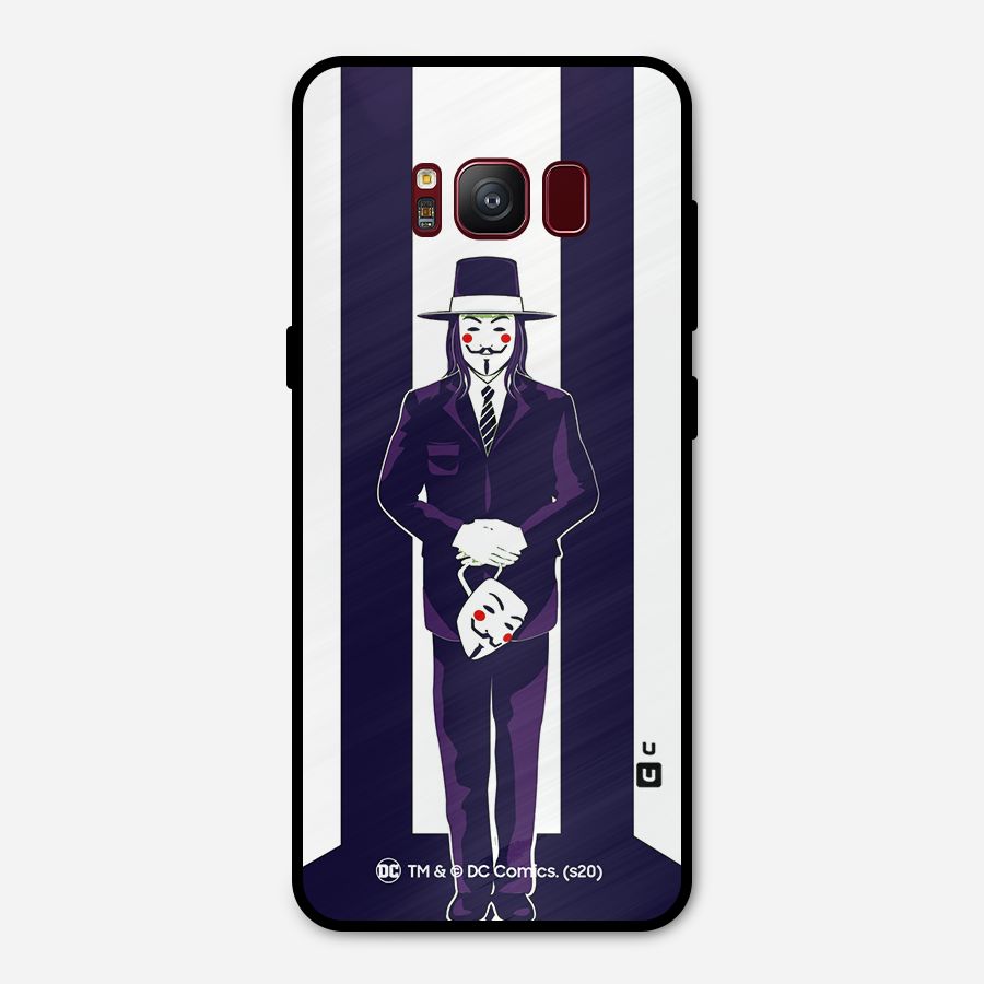 Vendetta Gentleman Holding Mask Illustration Metal Back Case for Galaxy S8