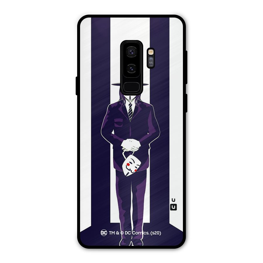 Vendetta Gentleman Holding Mask Illustration Metal Back Case for Galaxy S9 Plus