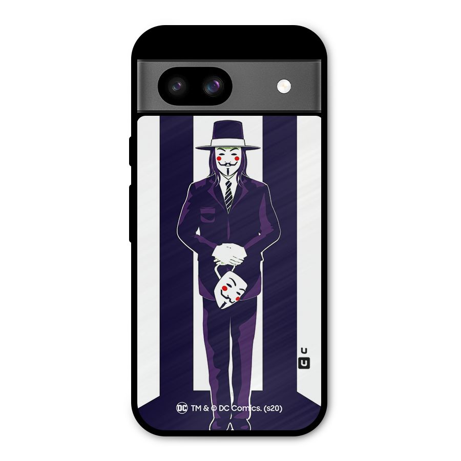 Vendetta Gentleman Holding Mask Illustration Metal Back Case for Google Pixel 8a
