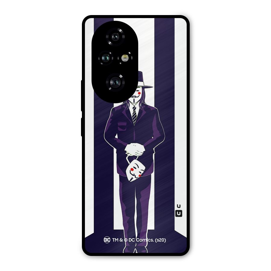 Vendetta Gentleman Holding Mask Illustration Metal Back Case for Honor 200 Pro