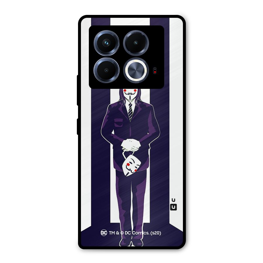 Vendetta Gentleman Holding Mask Illustration Metal Back Case for Infinix Note 40 5G