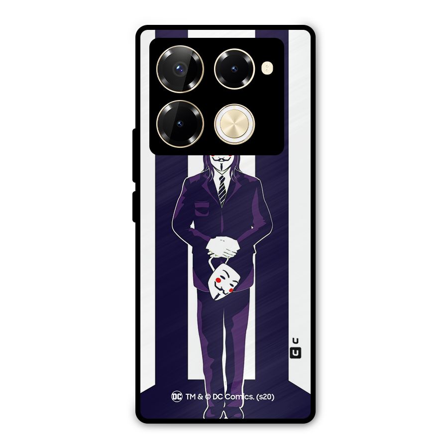 Vendetta Gentleman Holding Mask Illustration Metal Back Case for Infinix Note 40 Pro Plus
