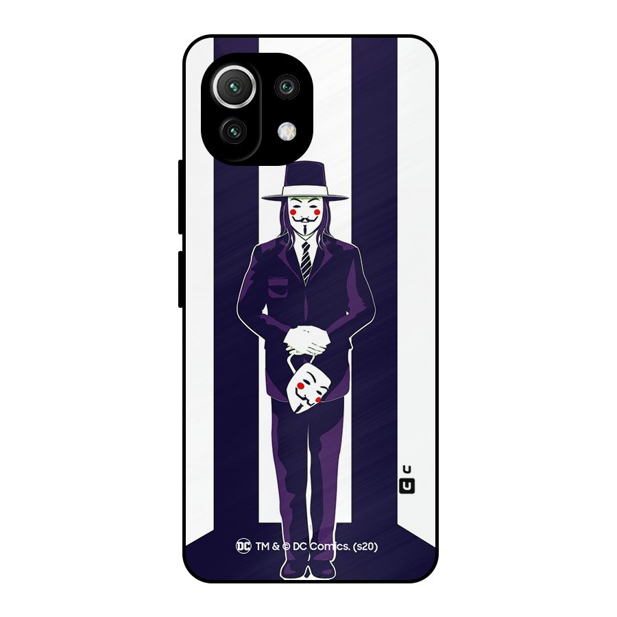 Vendetta Gentleman Holding Mask Illustration Metal Back Case for Mi 11 Lite