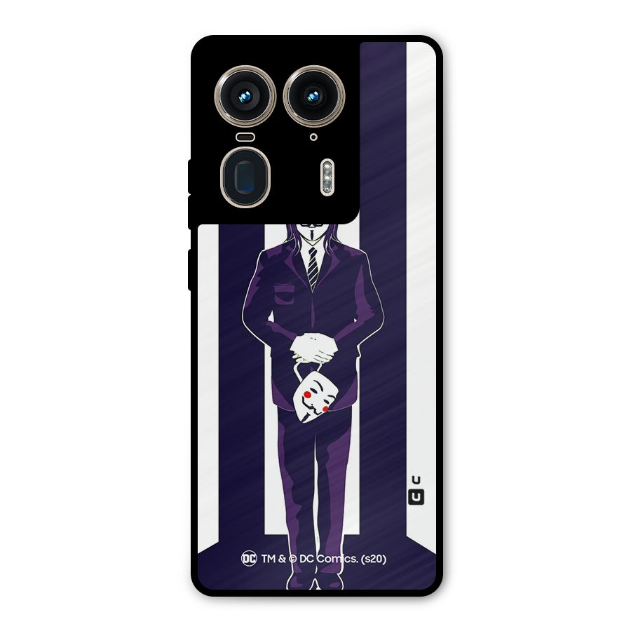 Vendetta Gentleman Holding Mask Illustration Metal Back Case for Motorola Edge 50 Ultra