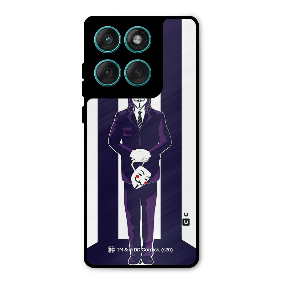 Vendetta Gentleman Holding Mask Illustration Metal Back Case for Motorola Edge 60