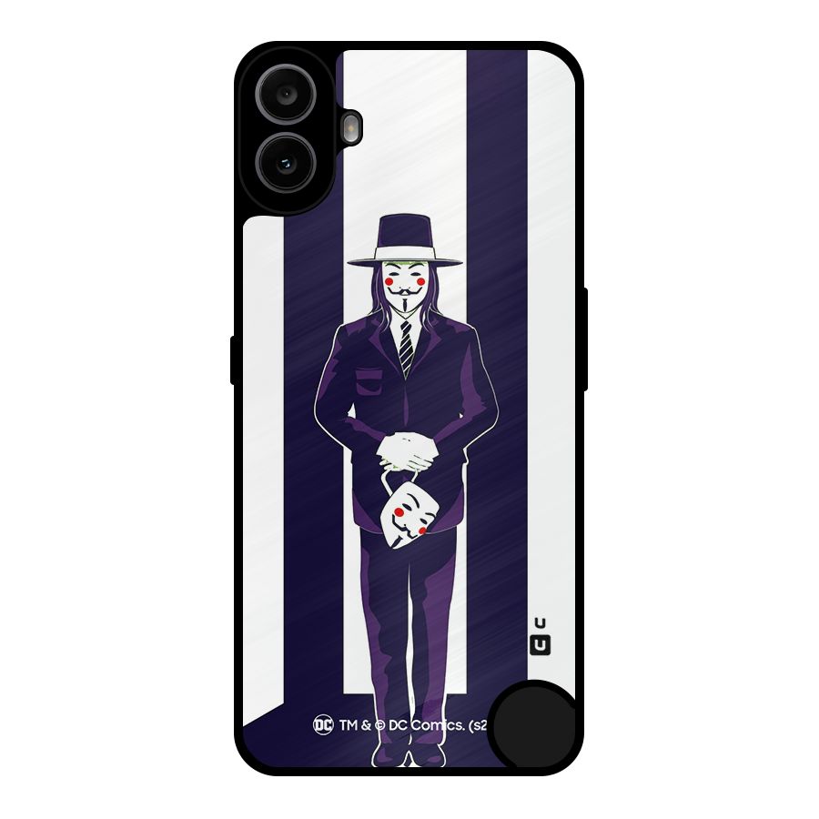 Vendetta Gentleman Holding Mask Illustration Metal Back Case for Nothing CMF Phone 1