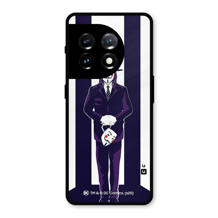 Vendetta Gentleman Holding Mask Illustration Metal Back Case for OnePlus 11