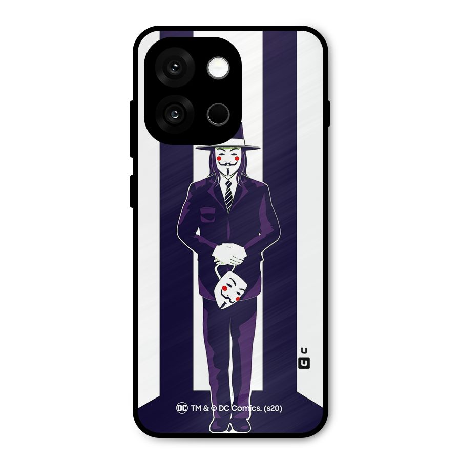 Vendetta Gentleman Holding Mask Illustration Metal Back Case for OnePlus 13s